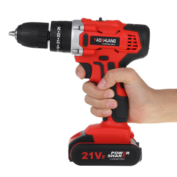 12/18/21V Electric Power Torque Impact Drill Cordless Hammer Screwdriver 25+3 35NM-56NM Power Tool W/ 1pc Battery