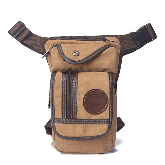 Climbing Drop Waist Bag Sport Casual Canvas Travel Bag 3 Zipper Pockets Leg Bag