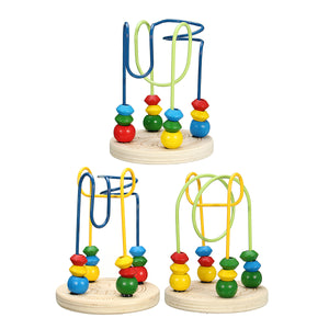 Cartoon Animal Mini Round Beads Early Education Puzzle Infants Wooden Toys