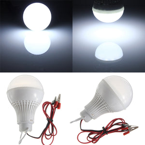 E27 LED Bulb White 9W 18 SMD 5730 Wire Solar Globe Light Lamp DC 12V
