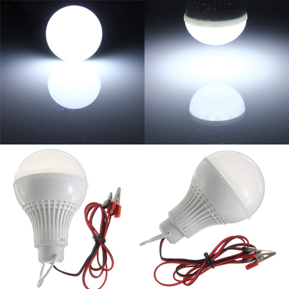 E27 LED Bulb White 9W 18 SMD 5730 Wire Solar Globe Light Lamp DC 12V