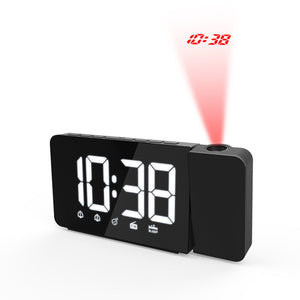 Digital LED Alarm Clock Time Projection Snooze FM Radio Adjustable Brightness