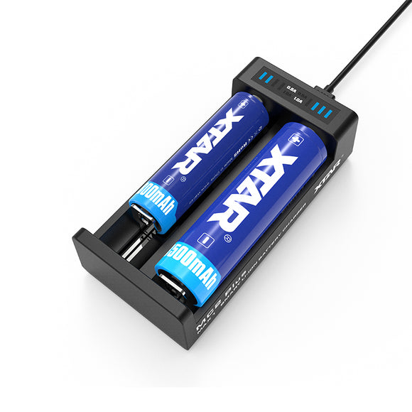 Xtar MC2 Plus 2 Slots Current Optional 1A*2 Rapid Smart 18650 26650 20700 Battery Charger Adjustable