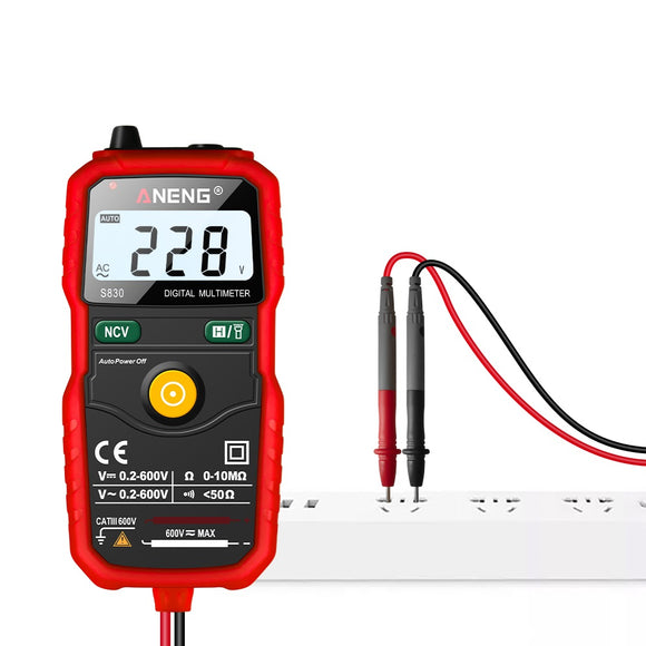 ANENG S830 True RMS Digital Multimeter Smart Multimeter Measuring DC/AC Voltage Meter Resistance Tester with LCD Display