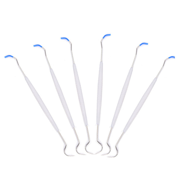 100pcs Stainless Disposable Double Hook Tooth Dental Explorer Dentist Probe Dentist  Materials Tool