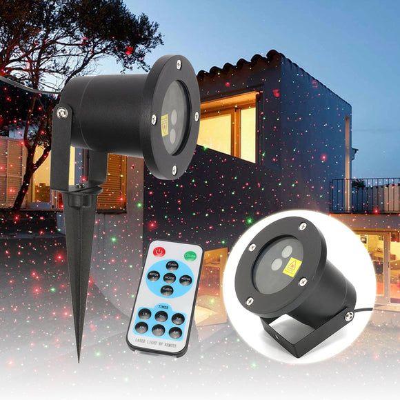 Christmas Star Projector Stage Light Waterproof R&G Laser LED Remote Control Outdoor Landscape Lamp