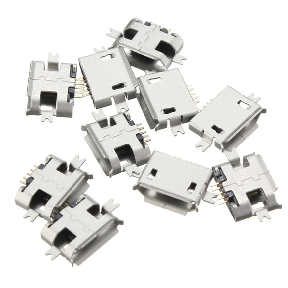 100pcs Micro USB Female 5Pin 1.0 SMT Type B Socket Solder Connector