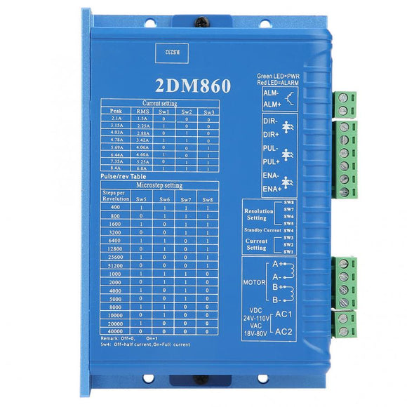 Machifit 2DM860 Stepper Motor Controller Driver 2 Phase Stepper Driver for CNC Router Engraving Machine