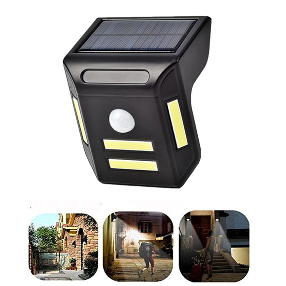 Solar Powered 4 COB LED PIR Motion Sensor Waterproof Wall Light Outdoor Yard Garden Driveway Lamp