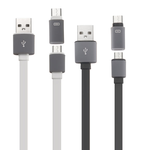 2 in 1 2.4A TPE USB 1M Type-C and Micro USB Cable for Samsung Xiaomi Huawei
