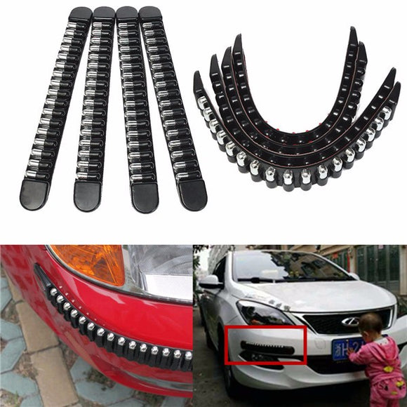4pcs Car Front Rear Bullet Bumper Protector Corner Chrome Guard Scratch Sticker