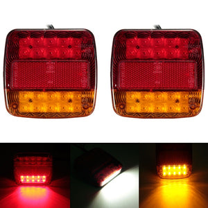 12V Trailer Truck 20 LED Taillight Turn Signal Brake Number Plate Light Lamp