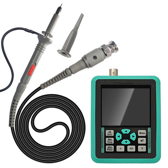 Handheld Mini Digital Oscilloscope with 2.4 Inches TFT Color LCD Screen 120M Bandwidth 500M Sampling Rate for Maintenance and DIY Electronic Test