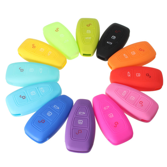 Silicone 3-Button Remote Key Fob Case Cover for FORD FOCUS MONDEO KUGA FIESTA FUSION