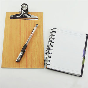 10Pcs Wooden A5 Clipboard Fiber Board Menu Board With Clip For Office Restaurant