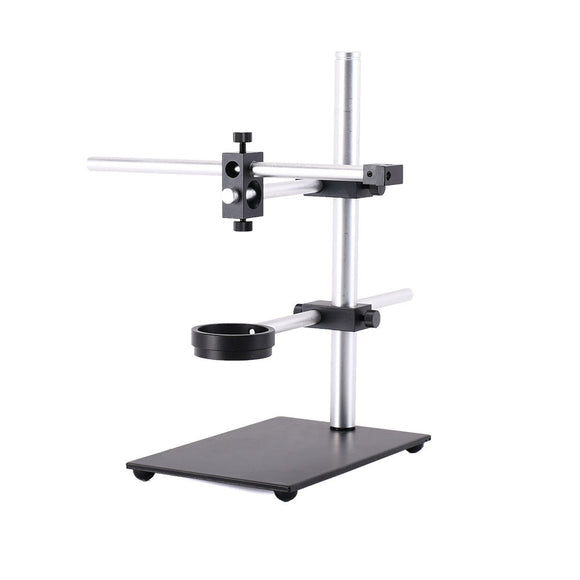 HAYEAR Dual Arm Rotatable Boom Large Aluminum CNC Heavy Duty Stereo Table Stand 56mm Ring Holder Metal Table Stand Microscope Holder for Industry Camera