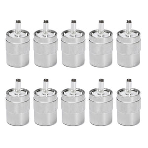 10pcs UHF Male Connector PL259 Plug Solder RG58 RG142 LMR195 RG400 Cable Connector