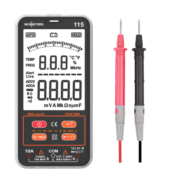 RICHMETERS RM115 T-RMS Smart Digital Multimeter 6000 Counts Multimetro Professional AC/DC Current Voltage Auto-Ranging Meter