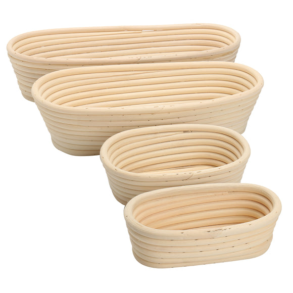 Long Oval Banneton Bread Dough Proofing Rattan Brotform Basket Loaf Proving Rising 4 Sizes