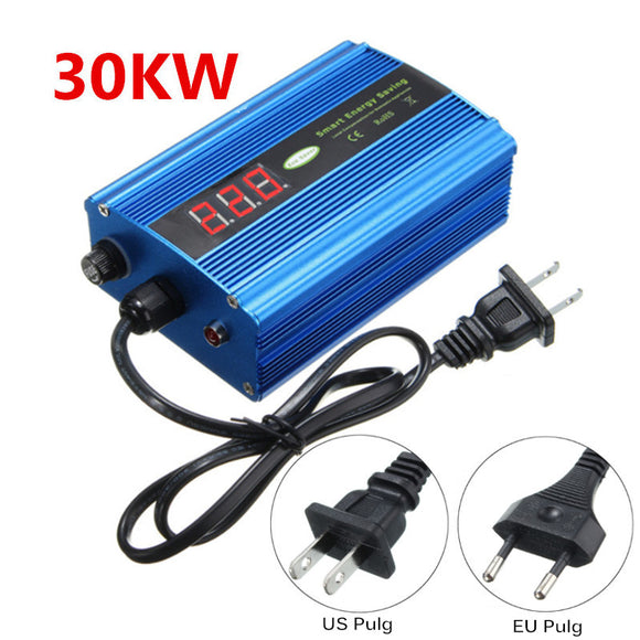 30KW Digital LED Display Voltage Power Energy Saver Box Saving Energy up to 35% EU/US Plug