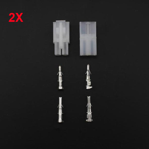 2 x 2.8mm Male Female 2 Round Way Connectors Terminal for Motorcycle