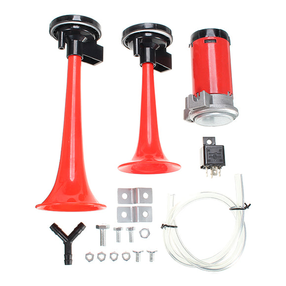 12V Twin Loud Trumpet Air Horn Set with Compressor Car Boat Truck