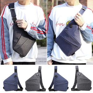 Men Sling Oxford Chest Bag Shoulder Messenger Crossbody Travel Pack Left Right