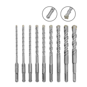 Drillpro 9Pcs Carbide Tipped Cross Head 5-16mm Electric Hammer SDS Shank Drill Bit Set Concrete Masonry Drill Bits