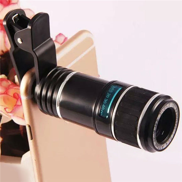 12X Universal Telephoto Lens Mobile Phone Optical Zoom Telescope Camera For Iphone Samsung