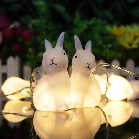 1.65M 10LEDs Lovely Rabbit Battery Powered String Night Lights for Christmas Home Decorations