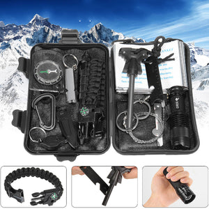 IPRee 13 In 1 Outdoor EDC SOS Survival Case Multifunctional Tools Kit Box Camping Emergency