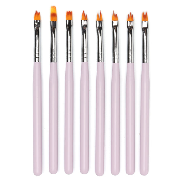 8pcs/set Acrylic Painting Brush Drawing UV Gel Flower Gradient Pen Nail Art Tool
