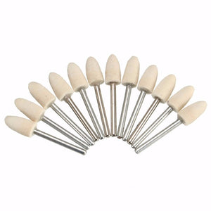 12pcs 3mm/6mm/8mm/12mm Wool Polishing Head 3mm Shank Buffing Wheel For Dremel Rotary Tool