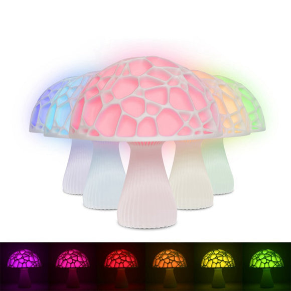 15cm 3D Mushroom Night Light Remote Touch Control 16 Colors USB Rechargeable Table Lamp for Home Decoration