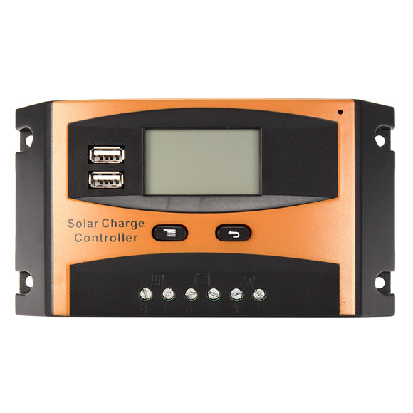 12V/24V 20A Auto USB Charge Controller Solar Panel LCD Display PWM Regulator
