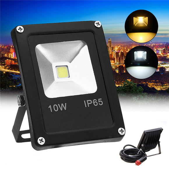 10W LED Flood Light Work Lamp DC12V with Car Charger Waterproof For Outdoor Camping Travel Emergency