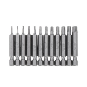 BROPPE 10Pcs Magnetic Torx Screwdriver Bits T5/T6/T7/T8/T9/T10/T15/T20/T25/T27/T30/T40 1/4 Inch Hex Shank Screwdriver Set for Bosch