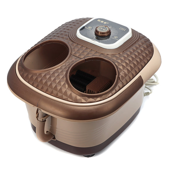 220V 500W Foot Spa Bath Oxygen Bubbles Therapy Rolling Vibration Heat Electric Massager