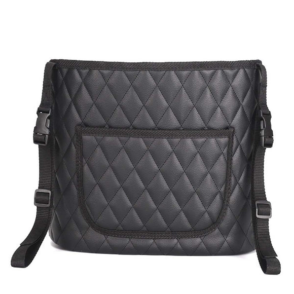 Car Handbag Holder Net Leather Seat Back Mesh Pocket Seat Side Bag Storage