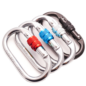 CAMNAL Rock Climbing O-Shaped Carabiner Alloy Steel 25KN Pull Screw Lock Protection