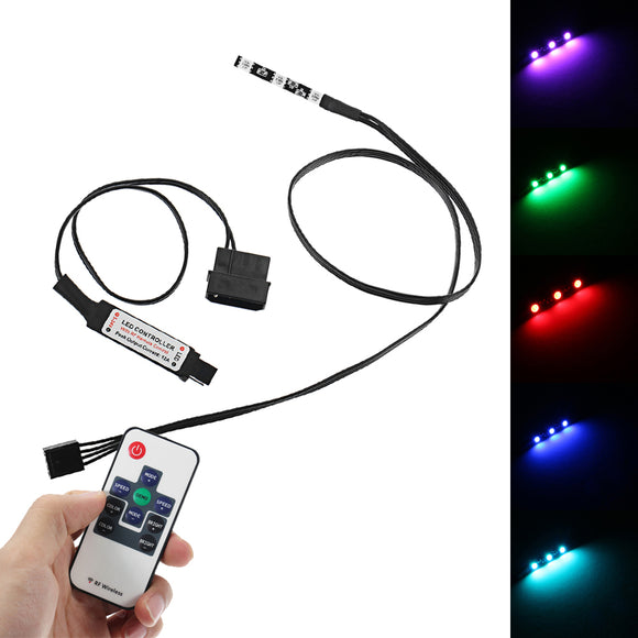 3PCS LED RGB LED Strip Light with RF Remote Controller for Air Cooling Water Cooling