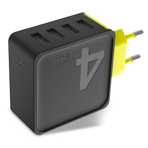 Rock 4A Sugar 4 USB Ports EU Plug Fast Travel Wall Charger For iphone7/7P SamsungS8 Xiaomi6 Redmi