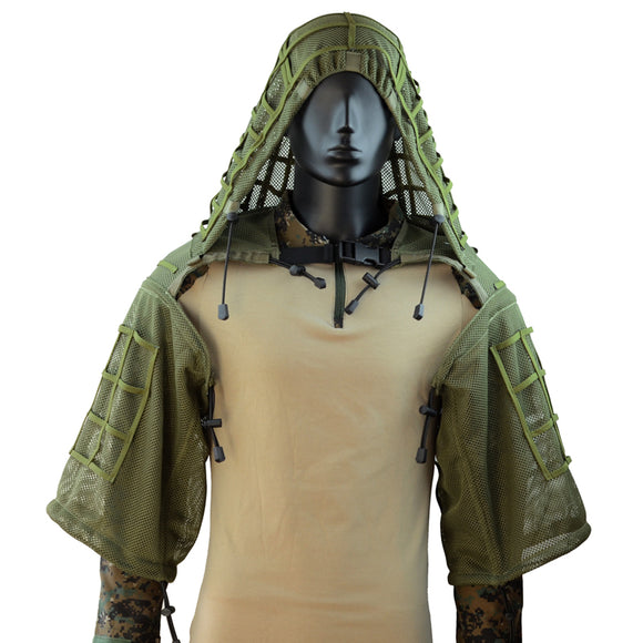 TTGTACTICAL GH20 Breathable Mesh Airsoft Sniper Ghillie Suit Outdoor Hunting Tactical Ghillie Jacket