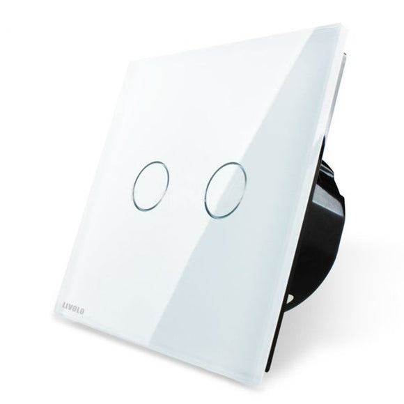 Livolo White Crystal Glass Touch Panel Switch EU Standard VL-C702-11
