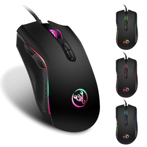 HXSJ A869 3200DPI 7 Buttons Mice 7 Colors LED Optical USB Wired Mouse Optical Gaming Mouse