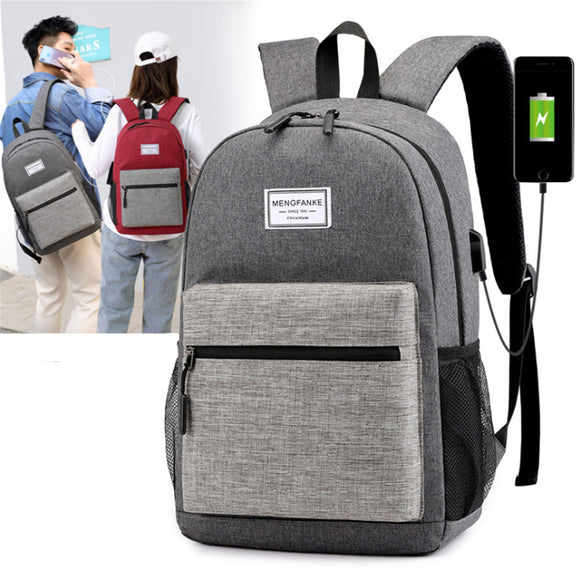 Oxford Cloth Laptop Bag Backpack Travel Bag With External USB Charging Port For 13 Inch Laptop Tablet