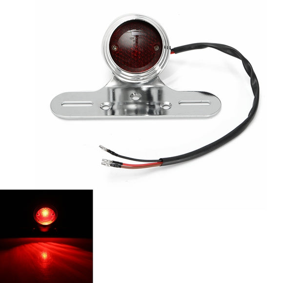 12 Voltage Chrome Universal Motorcycle Rear Led Tail Brake Stop Light Lamp