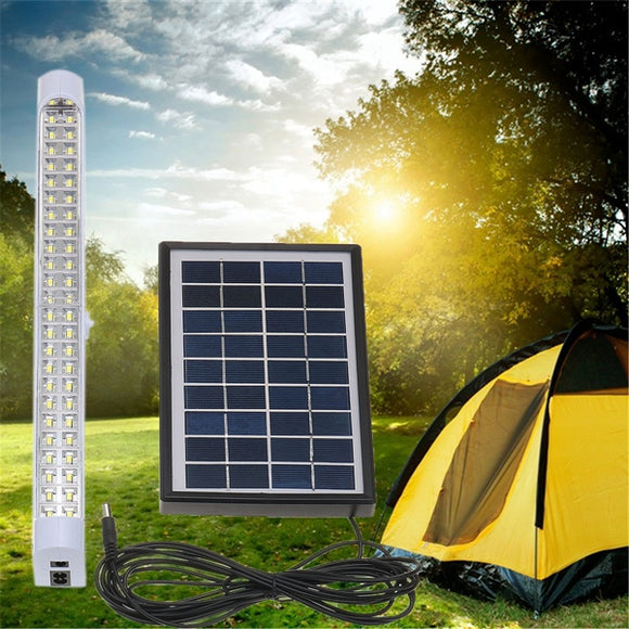Solar Powered 48 LED Dimmable Light Bar Floodlight Outdoor Garden Pathway Lamp
