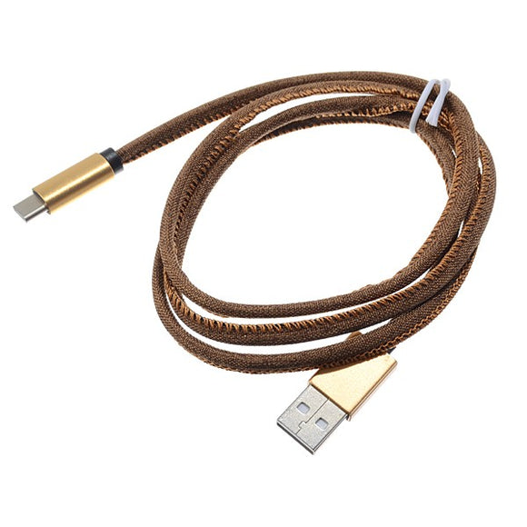Aluminum Alloy 2.4A 1M/3.3FT Nylon Denim TYPE-C Cable For Samsung Xiaomi Huawei