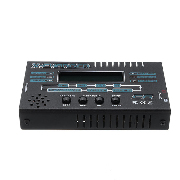 G.T.Power C6 50W 6A DC LCD Display Battery Charger Discharge for 1-6S LiPo Battery